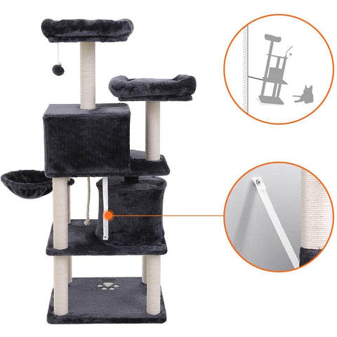 Rootz Cat Tree XL 152 CM - Luxury Cat House - Scratching Post - Cats - Cat