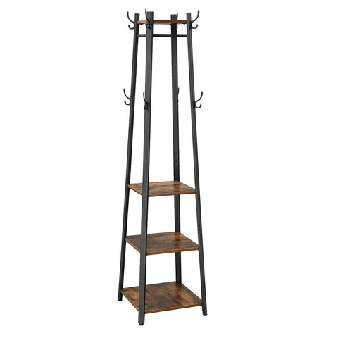 Rootz Coat rack Standing - Coat racks - Industrial - Metal - Wood - Brown / Black - 45 x 45 x 181 cm