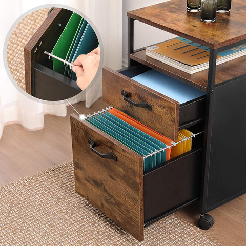 Rootz Ladeblok Industrial - Drawer blocks - Roll container with lock - 2 drawers - 41 x 45 x 66 cm