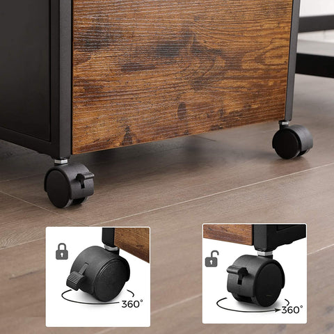 Rootz Ladeblok Industrial - Drawer blocks - Roll container with lock - 2 drawers - 41 x 45 x 66 cm