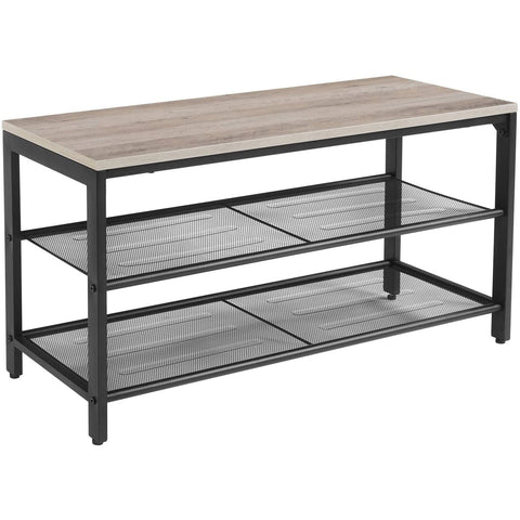 Rootz Shoe cabinet - Shoe rack - Shoe bench - Rustic Brown - Industrial - 80 x 30 x 44.5 cm