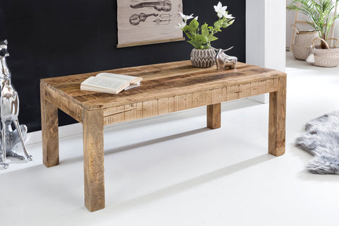Rootz Table - Solid Wood - Natural Mango Wood - Rustic Country Style Coffee Table - Solid Wood Living Room Table - 110 x 60 x 47 cm