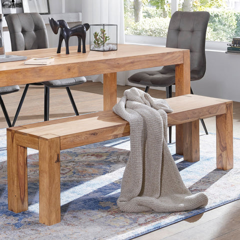 Rootz Dining Bench - Solid Wood Acacia - Natural Product - Country House Style - 160 x 45 x 35 cm