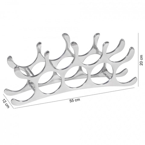 Rootz Wine Rack - Aluminum - Silver - 9-Bottle Holder, Modern Design - Stylish Wine Accessories - Narrow Kitchen Shelf - Standing Bottle Rack