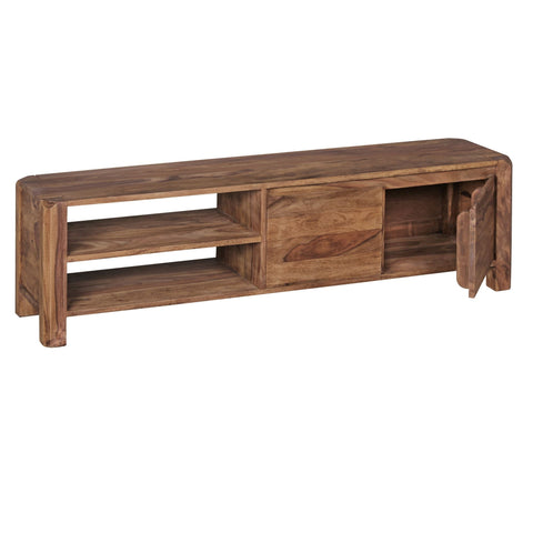 Rootz TV Stand - Sheesham Lowboard - 140cm - Country Style TV Cabinet with Storage Compartments