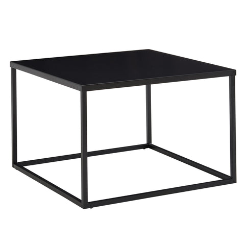 Rootz Metal Coffee Table - Square Lounge Table - Industrial Black - Steel Square Side Table - 60x60x40 cm