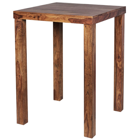 Rootz Bistro Table - Hardwood Bartisch Sheesham - Country Style - Square Wooden Bistro Table - Dark-Brown - 80 x 80 x 110 cm