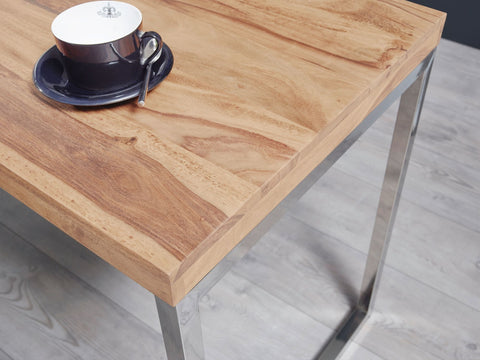 Rootz Desk - Acacia Wood - Computer Table with Metal Legs - Rustic Laptop Table - 120 x 60 cm