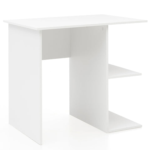 Rootz Computer Desk - White - Small Office Table - Shelf Included - Modern Worktable - 82x60x76cm