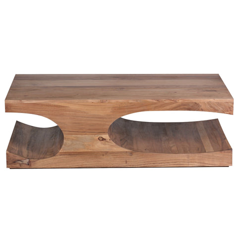 Rootz coffee table solid wood Acacia 118 cm wide dining room table design dark brown country style table