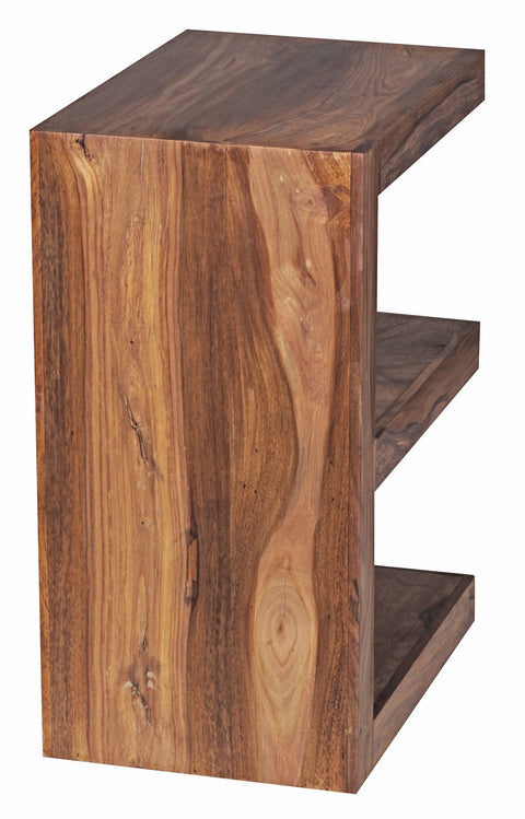 Rootz Side Table - Solid Wood Sheesham - E Cube Design - 60cm Height - Brown Country Style Coffee Table