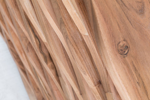 Rootz Cupboard - Chest of Drawers & Doors - Acacia Wood - Country Style Hallway Cupboard - 160 x 75 x 43 cm