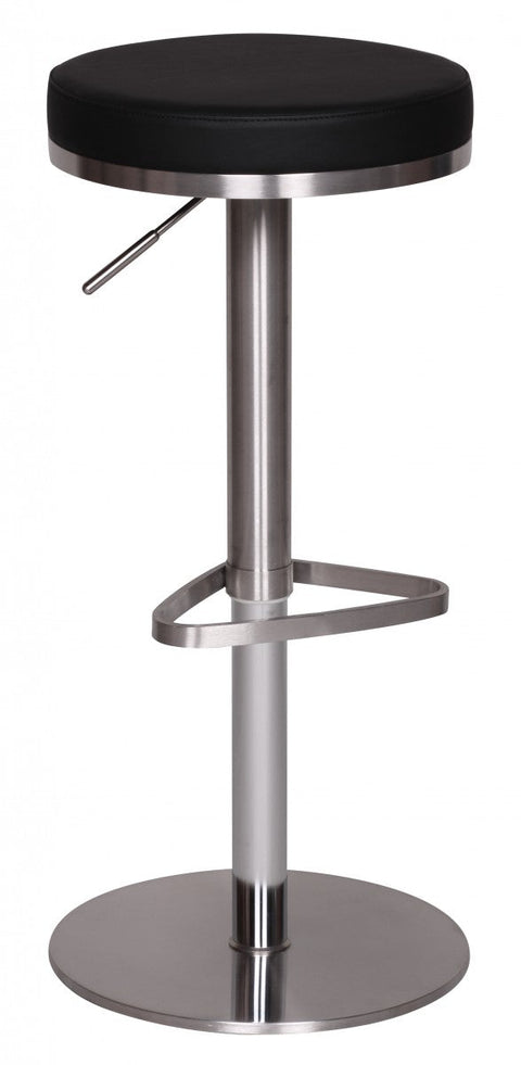 Rootz Barstool - Durable M7 - Stainless Black - Contemporary Design - Adjustable Height - Rotatable & Stable