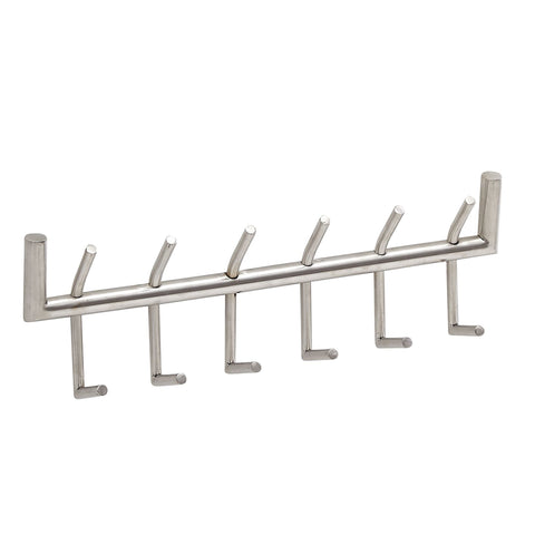 Rootz Wall Coat Rack - Metal Silver - Design Hallway Coat Rack Steel - Wall Panel Hook Rail - Cloakroom Wall - 60x19x10 cm