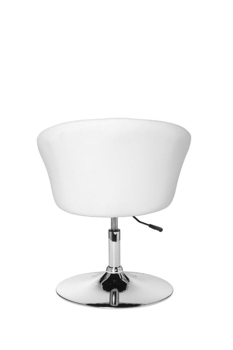 Rootz Lounge Armchair - White Synthetic Leather - Swivel - Modern Design - Dining Room Chair - Club Chair