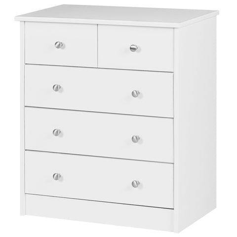 Rootz Chest Cabinet - White - Sideboard with 5 Drawers - Stylish Storage Solution - 60 x 70 x 35 cm