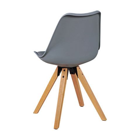 Rootz Dining Chairs - Set of 2 Retro - Gray Scandinavian Upholstered Chairs with Backrest - Leatherette Upholstered Kitchen Chairs