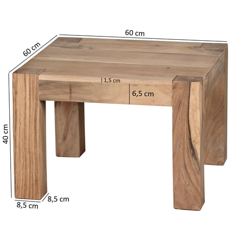 Rootz Coffee Table - Acacia Wood - Brown Country Style - Nature-inspired Dining Table - 60cm Wide