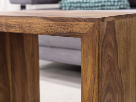 Rootz Nesting Tables - Set of 3 - Solid Wood Sheesham - Dark Brown - Country Style - Living Room Side Tables