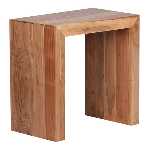 Rootz Side Table - Solid Wood Acacia - Dark Brown - Country Style Living Room Coffee Table - 60 x 35 cm