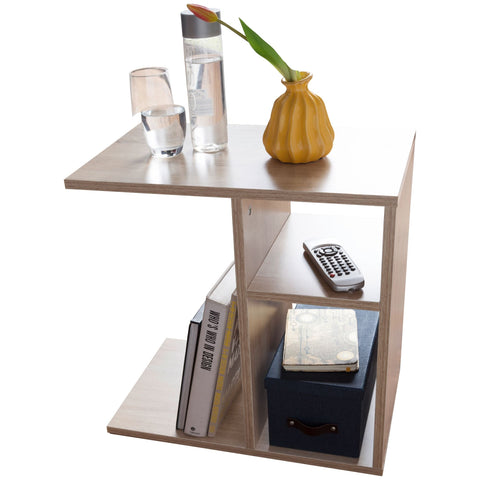 Rootz Wood Side Table - Sonoma - Design Side Table for Sofa - Small Modern Coffee Table - Square Coffee Table - High Sofa Table - 50x50x30cm