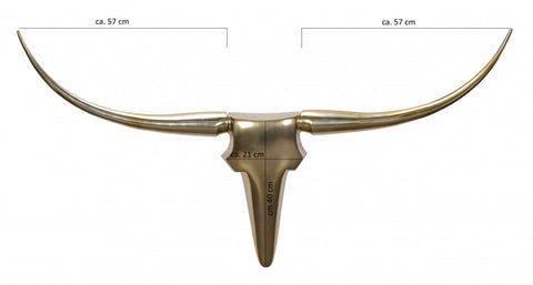 Rootz Bull Antler Decor - Wall Decoration - Golden Aluminum Bull Antler - 125 cm
