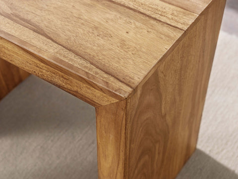 Rootz Nesting Tables - Set of 3 - Acacia Wood - Dark Brown - Country Style - Natural Wood - Living Room Side Tables