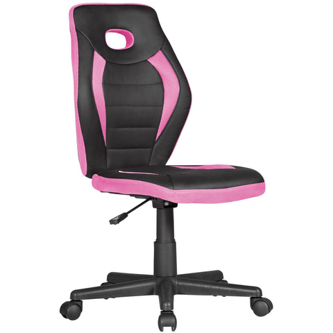 Rootz Child Swivel Chair - Black & Pink - For Ages 6+ with Backrest - Ergonomic Swivel Chair - Height Adjustable Youth Office Chair - Armless Children's Desk Chair