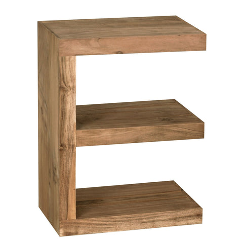 Rootz Side Table - Acacia Wood E Cube - 60cm High - Brown Country-Style Living Room - Coffee Table