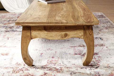 Rootz Coffee Table - Acacia Wood - Natural Country House Style - Living Room Side Table - 110cm Wide