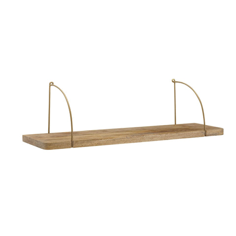 Rootz Wall Shelf - Industrial Metal Hanging Shelf - Small Design Floating Shelf - Living Room Wall Bookshelf - Mango Solid Wood - 60x25x22 cm
