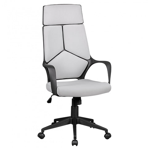 Rootz Office Chair - Light Gray Fabric - Design Executive Chair - Swivel Chair with Tilt Mechanism & Armrests