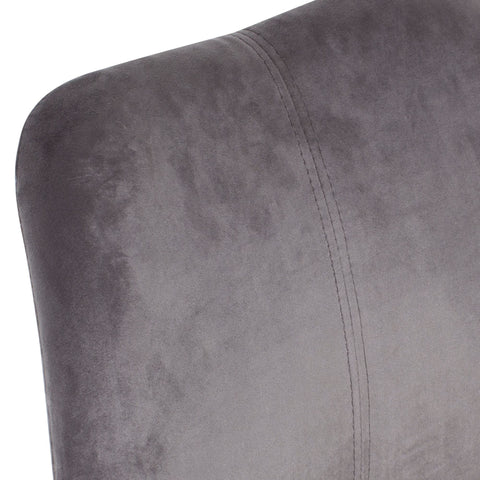 Rootz Soft Dining Chair - Dark Gray, Armrest-Free - Set of 2 - Modern Velvet Kitchen Chairs with Black Wooden Legs - Upholstered Shell Chairs - 110kg Load
