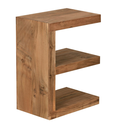 Rootz Side Table - Acacia Wood E Cube - 60cm High - Brown Country-Style Living Room - Coffee Table