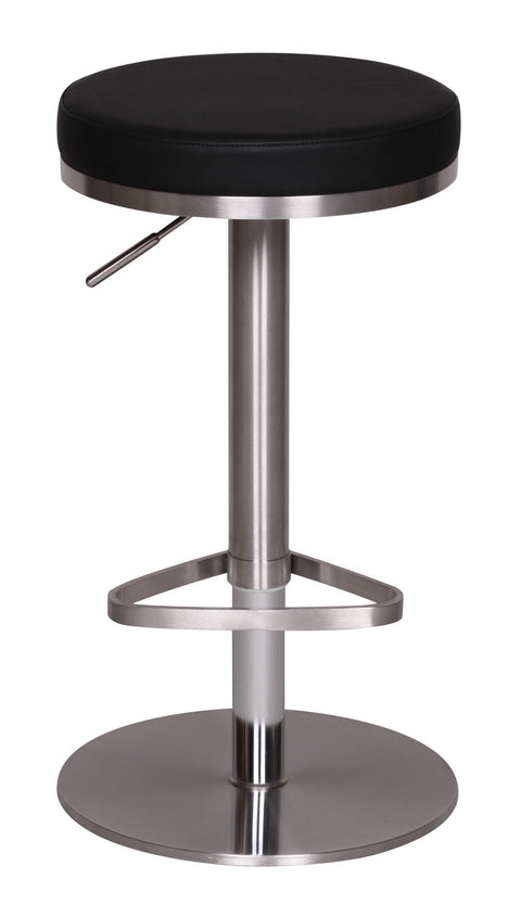 Rootz Barstool - Durable M7 - Stainless Black - Contemporary Design - Adjustable Height - Rotatable & Stable