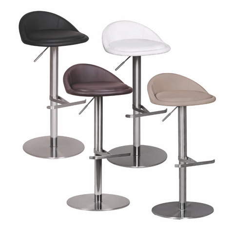 Rootz Barstool - Durable M1 - Stainless Black - Contemporary Design - Adjustable & Rotatable