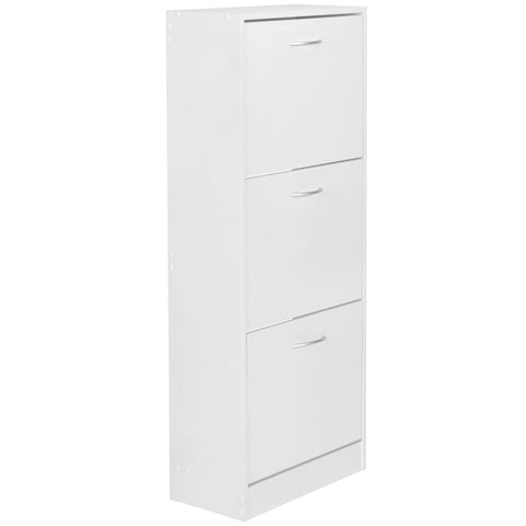 Rootz Shoe Box Locker - 3-Compartment Flap - Modern Shoe Rack for 18 Pairs - Shoe Organizer with Tipper Design - 125 cm