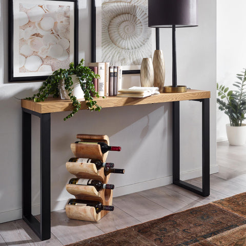 Rootz Console Table - Design Hallway Sideboard - Narrow Storage Table - Long High Entryway Table -  Oak Decor - Black - 120x39x75.5 cm
