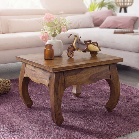Rootz Coffee Table - Solid Wood Sheesham - 60cm Wide - Dark Brown - Country Style - Living Room Table