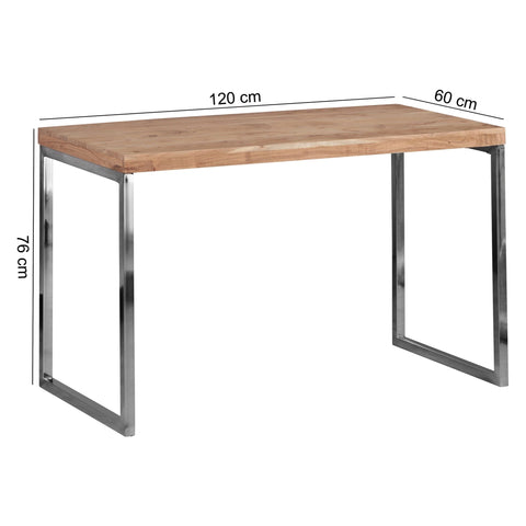 Rootz Desk - Acacia Wood - Computer Table with Metal Legs - Rustic Laptop Table - 120 x 60 cm
