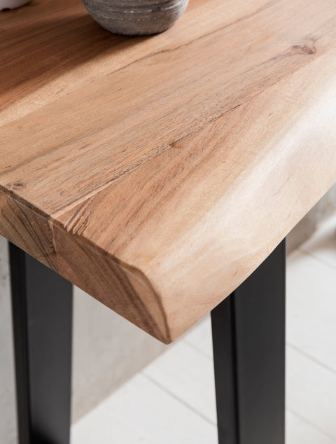 Rootz Console Table - Rustic Acacia Wood - Solid Wood Entryway Table - Country House Style Desk and Dressing Table - 120 x 45 cm