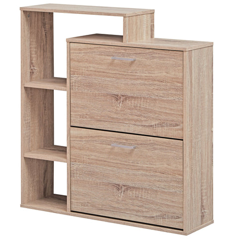 Rootz Shoe Cabinet - 2 Compartments - Modern Shoe Rack for 12 Pairs - Stylish Shoe Chest with Flap- 85x93 cm