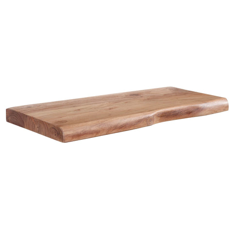 Rootz Wall Shelf - Acacia Wood with Tree Edge - Design Floating Shelf - Natural Wood Wall Board - Country Style Hanging Shelf -  60 cm
