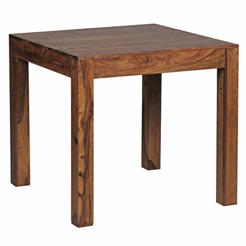 Rootz dining table solid wood sheesham 80 cm dining room table wooden table design kitchen table country style dark brown