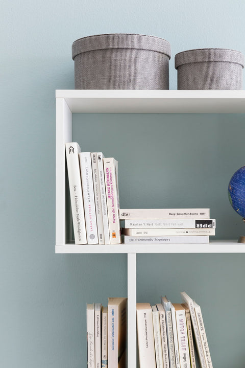 Rootz Bookcase - 6 Compartments - Contemporary Design Chest of Drawers - White - 70x23.5x190.5cm