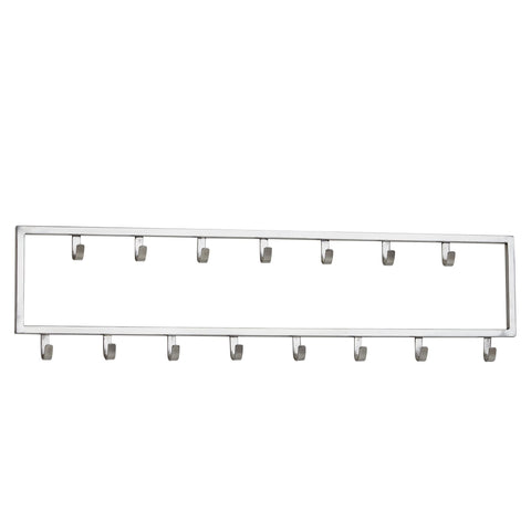 Rootz Wall Coat Rack - Design Hall Coat Rack Steel - Hook Rail Wall Panel - Wardrobe Wall - Hallway Coat Rack - Metal Silver - 80x20x4 cm