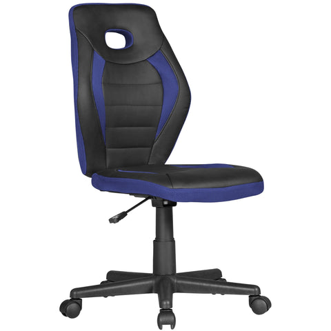 Rootz Children's Desk Chair - Black & Blue - For Ages 6+ with Backrest - Ergonomic Swivel Chair - Height Adjustable Youth Office Chair - Armless Children's Desk Chair