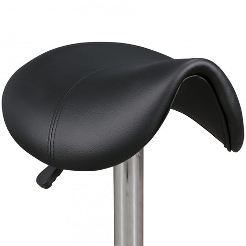 Rootz Hairdresser Stool - Black - Height Adjustable Swivel Stool with Castors - Artificial Leather Praxishocker