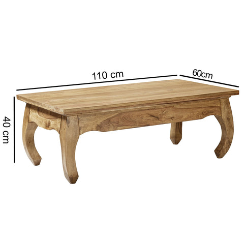 Rootz Coffee Table - Acacia Wood - Natural Country House Style - Living Room Side Table - 110cm Wide