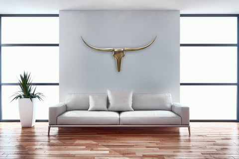 Rootz Bull Antler Decor - Wall Decoration - Golden Aluminum Bull Antler - 125 cm